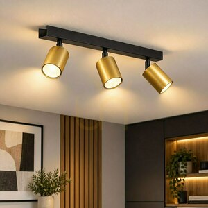 Lampa sufitowa Hudson 3xGU10 czarno-złota small 2