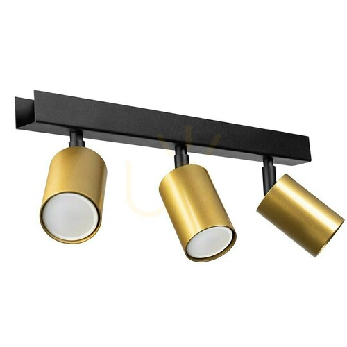 Sprawdź Lampa sufitowa Hudson 3xGU10 czarno-złota