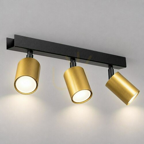Sprawdź Lampa sufitowa Hudson 3xGU10 czarno-złota