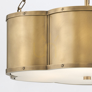 Lampa wisząca Chance Quintiesse 3 x E27, klasyczny mosiądz, szkło opalowe small 1