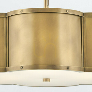 Lampa wisząca Chance Quintiesse 3 x E27, klasyczny mosiądz, szkło opalowe small 3