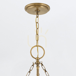 Lampa wisząca Chance Quintiesse 3 x E27, klasyczny mosiądz, szkło opalowe small 4