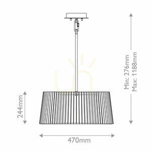 Lampa wisząca Linara Quintiesse 3 x E27, czarny klosz lamelowy, naturalny mosiądz small 6