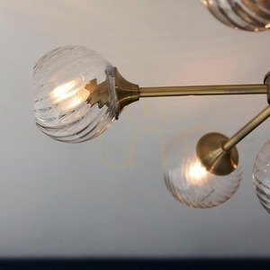 Plafon Endon Allegra Antyczny Mosiądz 6×E14 Szkło Ø64 cm small 8
