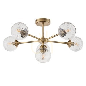Plafon Endon Allegra Antyczny Mosiądz 6×E14 Szkło Ø64 cm small 9