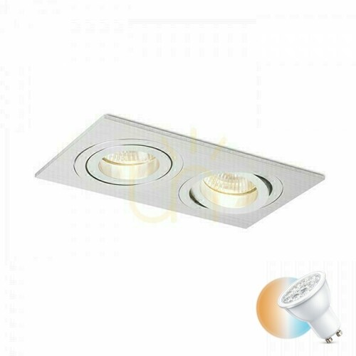 Sprawdź Oprawa wpuszczana PASADENA GU10 SQ II 2xGU10 aluminium szczotkowane 230 V