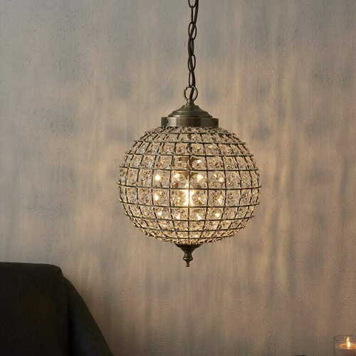 Sprawdź Lampa wisząca Endon Tanaro mosiężna transparentna E27 30 cm EH-TANARO-AB