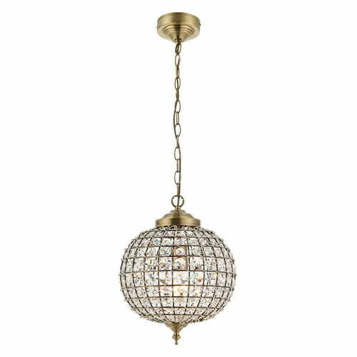 Sprawdź Lampa wisząca Endon Tanaro mosiężna transparentna E27 30 cm EH-TANARO-AB