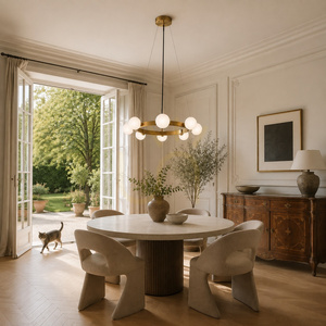 Lampa wisząca CHIC biało złota 105 cm - nowoczesna lampa do salonu small 3