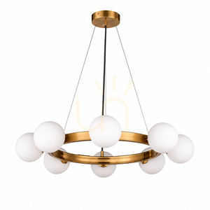 Lampa wisząca CHIC biało złota 105 cm - nowoczesna lampa do salonu small 7
