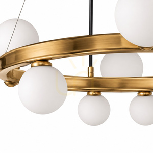 Lampa wisząca CHIC biało złota 105 cm - nowoczesna lampa do salonu small 8