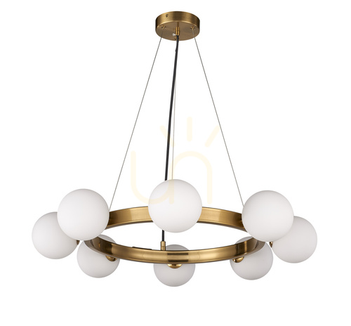Sprawdź Lampa wisząca CHIC biało złota 105 cm - nowoczesna lampa do salonu