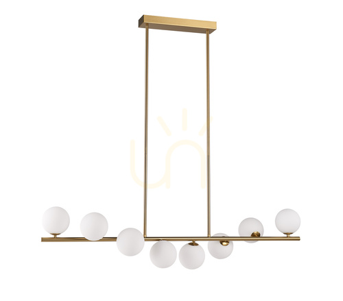 Sprawdź Lampa wisząca CHIC biało złota 105 cm - nowoczesna lampa do salonu