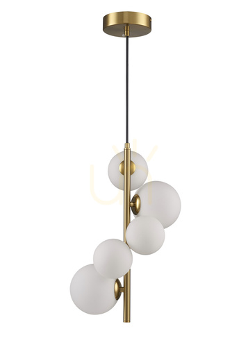 Sprawdź Lampa wisząca CHIC biało złota 105 cm - nowoczesna lampa do salonu