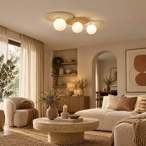 Biała Lampa Sufitowa Carter 3x E14 Biały + Natural small 1