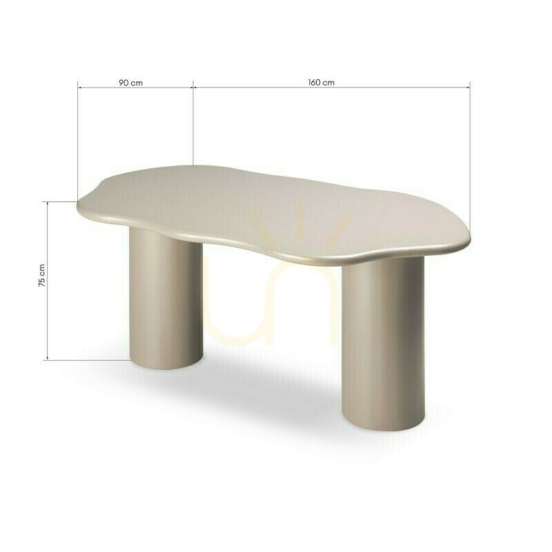 Sprawdź Stół jadalniany LUXE 160 cm, ciemny beż, zaokrąglone kształty Nova Nook Stół jadalniany LUXE 160 cm, ciemny beż, zaokrąglone kształty Nova Nook