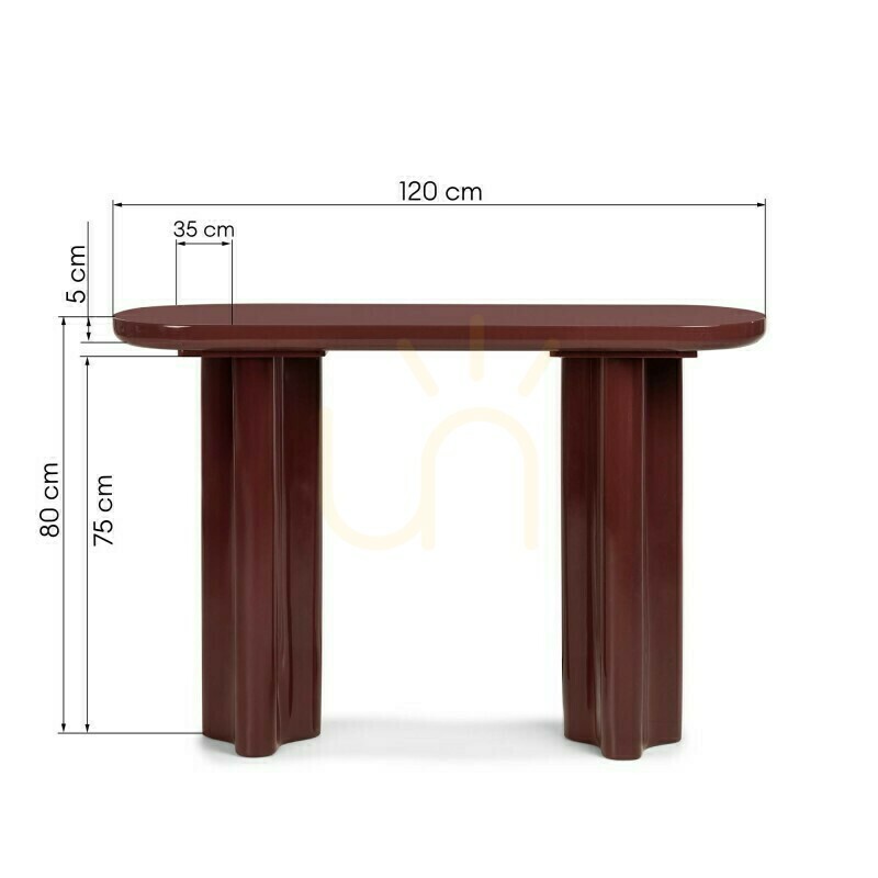 Pokaż Biurko/konsola HALO 120 cm, bordowo-brązowe, błyszczące Nova Nook Biurko/konsola HALO 120 cm, bordowo-brązowe, błyszczące Nova Nook