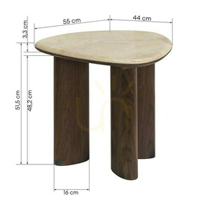 Stolik pomocniczy ELLE 44 cm, ciemny orzech/marmur Nova Nook small 6