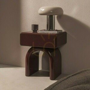 Szafka nocna LUSH z szufladą, bordowo-brązowa, błyszcząca, w kształcie łuku Nova Nook small 1