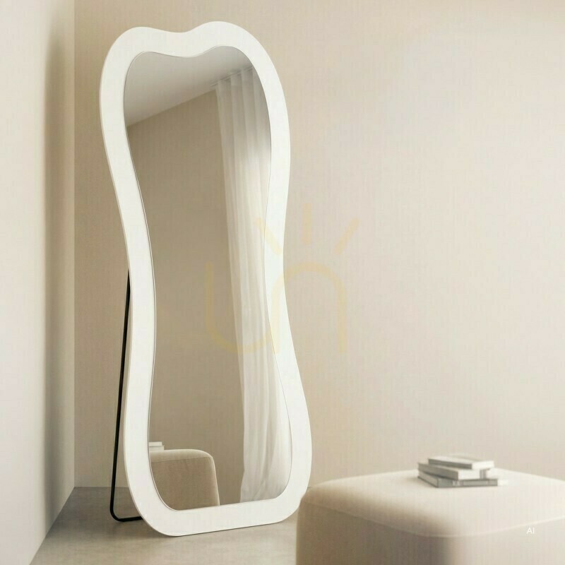 Zobacz Lustro stojące CELLO z oświetleniem LED, 63 x 160 cm, o nieregularnym kształcie, białe Nova Nook Lustro stojące CELLO z oświetleniem LED, 63 x 160 cm, o nieregularnym kształcie, białe Nova Nook