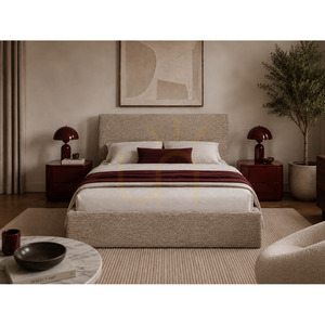Łóżko tapicerowane SEMPLICE z schowkiem – 160x200 – GAVA 11 – SZARO-BEŻOWE Nova Nook small 1