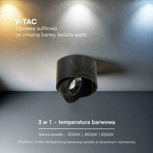 Oprawa V-TAC LED CREE uchylny downlight natynkowy 12W CRI90+ CCT IP44 biała VT-110012CCT 800lm 6 lat gwarancji small 6