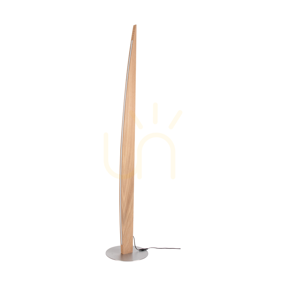 Sprawdź Lampa Podłogowa Dubai Dąb olejowany/Nikiel mat 1xLED 33 W Ø30 cm Lampa Podłogowa Dubai Dąb olejowany/Nikiel mat 1xLED 33 W Ø30 cm