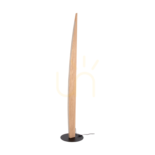 Sprawdź Lampa Podłogowa Dubai Dąb olejowany/Czarny 1xLED 33 W Ø30 cm