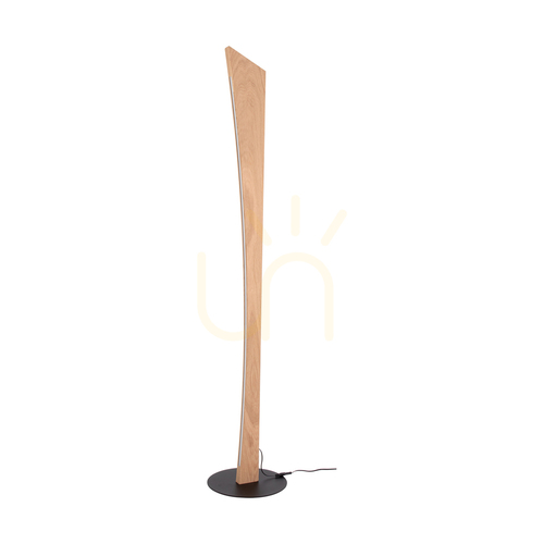 Sprawdź Lampa Podłogowa Ziad Dąb olejowany/Czarny 1xLED 33 W Ø30 cm