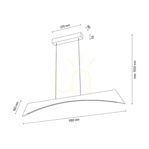 Lampa Wisząca Ziad Dąb olejowany/Nikiel mat 1xLED 23 W Up&Down 118 cm small 2