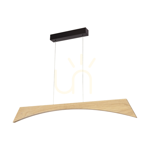 Sprawdź Lampa Wisząca Ziad Dąb olejowany/Czarny 1xLED 23 W Up&Down 118 cm