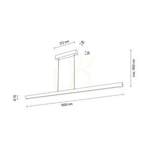 Lampa Wisząca Conor Dąb olejowany/Czarny 1xLED 45 W Up&Down 160 cm small 4