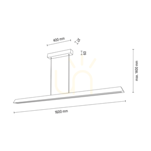 Lampa Wisząca Derott Dąb olejowany/Nikiel mat 3xLED 56 W Up&Down 160 cm small 3