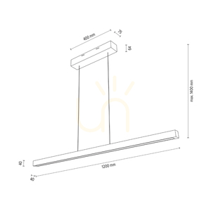 Lampa Wisząca Smal CCT Dąb olejowany 1xLED 36.9 W Up&Down 120 cm small 3