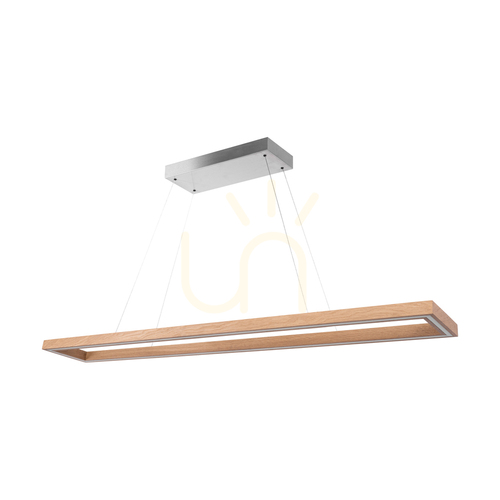 Sprawdź Lampa Wisząca Legno Dąb olejowany/Nikiel mat 3xLED 80 W Up&Down 164.5 cm
