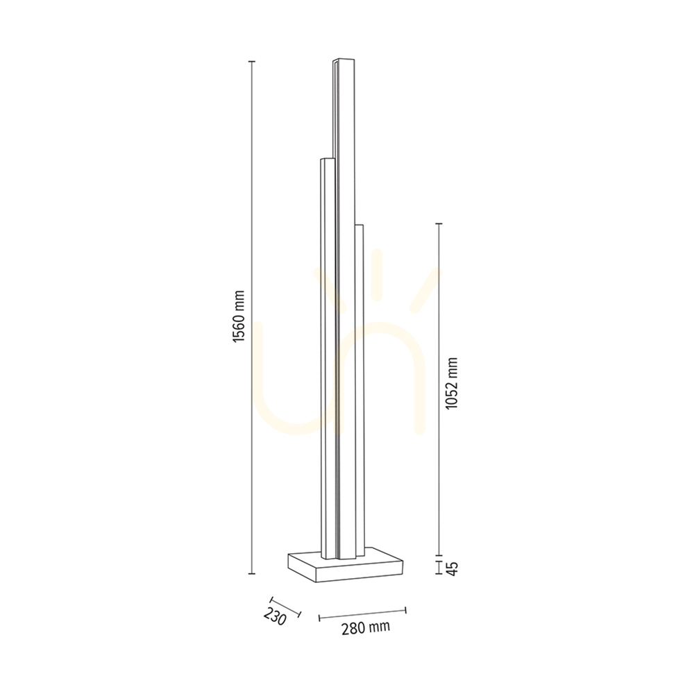 Pokaż Lampa Podłogowa Soho Dąb olejowany 3xLED 60 W 28 cm Lampa Podłogowa Soho Dąb olejowany 3xLED 60 W 28 cm