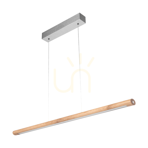 Sprawdź Lampa Wisząca Razmus Dąb olejowany/Nikiel mat 1xLED 28 W Up&Down 98 cm