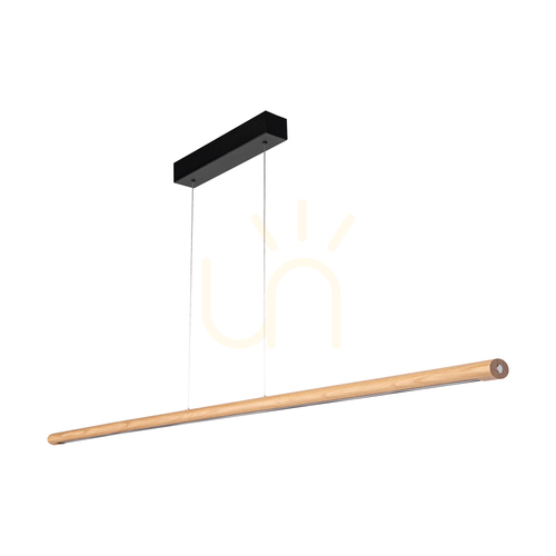 Sprawdź Lampa Wisząca Razmus Dąb olejowany/Czarny 1xLED 46 W Up&Down 158 cm