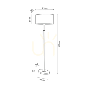 Lampa Podłogowa Mercedes Dąb olejowany/Nikiel mat Abażur Kremowo-Srebrny 1xE27 52 cm small 4