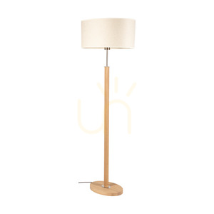 Lampa Podłogowa Mercedes Dąb olejowany/Nikiel mat Abażur Kremowo-Srebrny 1xE27 52 cm small 0