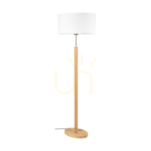Lampa Podłogowa Mercedes Dąb olejowany/Nikiel mat Abażur Biały 1xE27 52 cm small 0