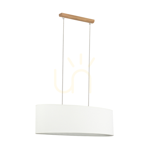 Sprawdź Lampa Wisząca Mercedes Dąb olejowany Abażur Biały 2xE27 80 cm