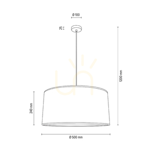 Lampa Wisząca Mercedes Dąb olejowany Abażur Kremowo-Srebrny 1xE27 Ø50 cm small 3