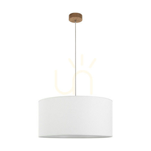 Sprawdź Lampa Wisząca Mercedes Dąb olejowany Abażur Biały 1xE27 Ø50 cm