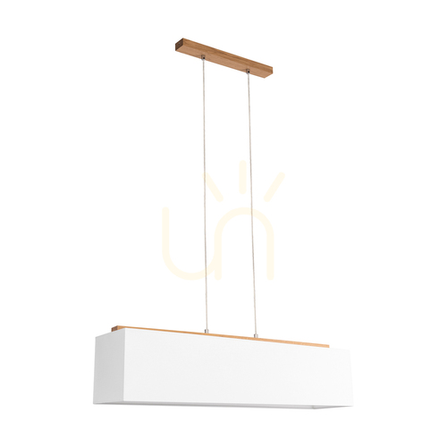 Sprawdź Lampa Wisząca Hakon Dąb olejowany Abażur Biały 4xE27 90 cm
