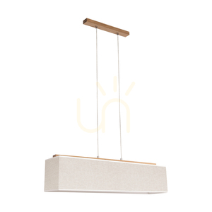 Lampa Wisząca Hakon Dąb olejowany Abażur Beżowy 4xE27 90 cm 0 Lampa Wisząca Hakon Dąb olejowany Abażur Beżowy 4xE27 90 cm small 0