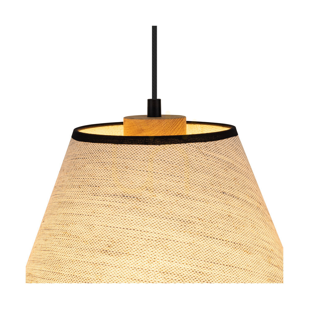 Wyświetl Lampa Wisząca Amigo Dąb olejowany Abażur Beżowy 1xE27 Ø30 cm Lampa Wisząca Amigo Dąb olejowany Abażur Beżowy 1xE27 Ø30 cm