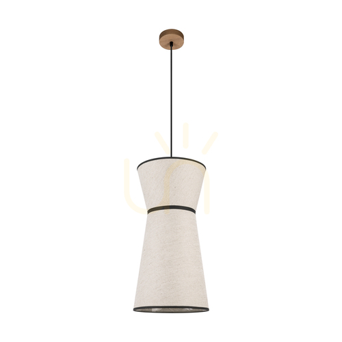 Sprawdź Lampa Wisząca Amigo Dąb olejowany Abażur Beżowy 1xE27 Ø30 cm