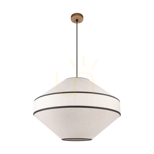 Sprawdź Lampa Wisząca Amigo Dąb olejowany Abażur Beżowy 1xE27 Ø75 cm