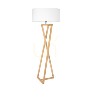 Lampa Podłogowa Clessidra Dąb olejowany/Nikiel mat Abażur Biały 1xE27 Ø58 cm small 0